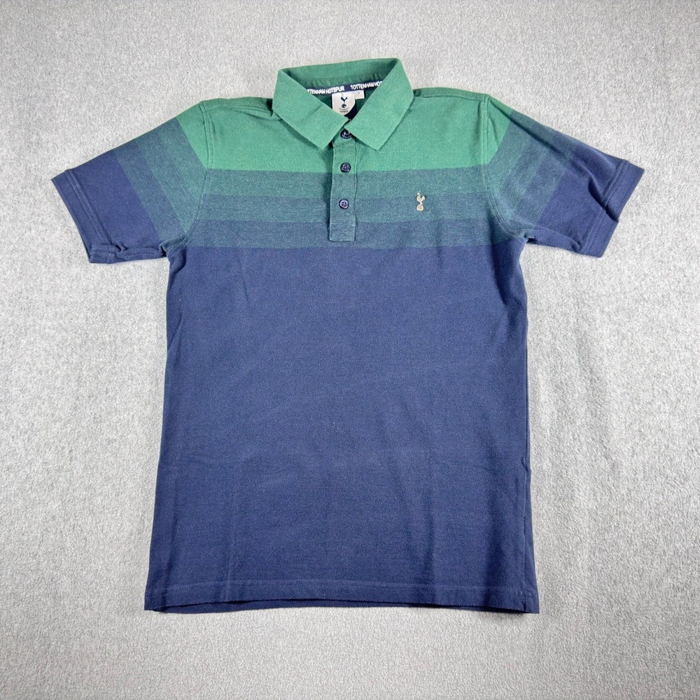 Tottenham Hotspur Official Mens S Polo Shirt Navy Blue Green Metal Emblem